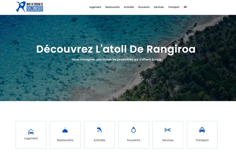 Site web annuaire de l'atoll de Rangiroa